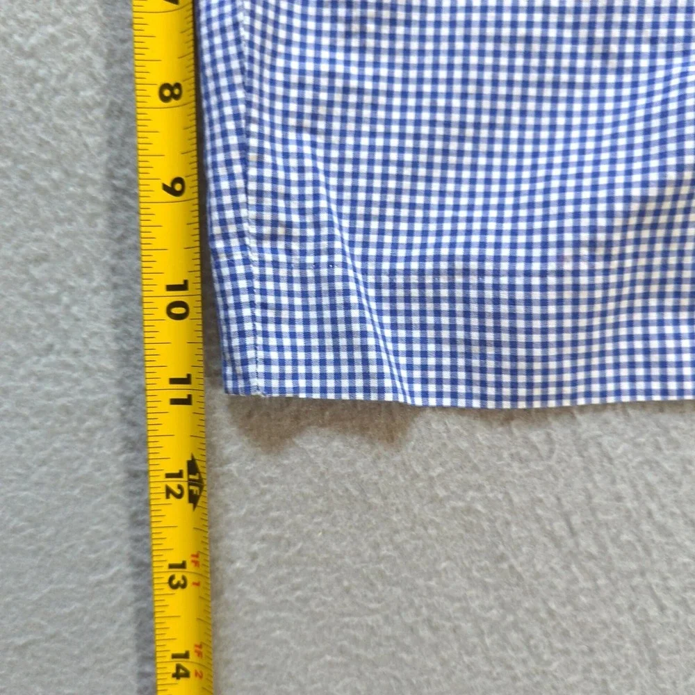 Polo Ralph‎ Lauren Gingham Shorts Mens 34 VTG Blue White Check Cotton Flat Front